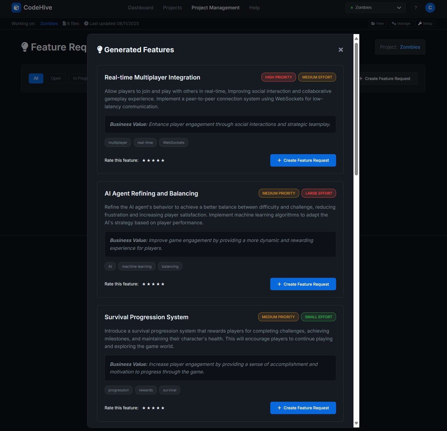 CodeHive Interface - Smart Insights